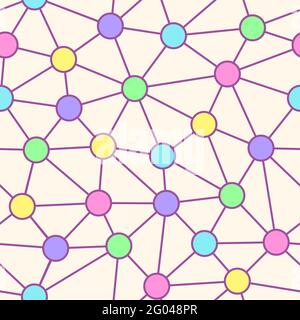 Geometria vettoriale senza giunture motivo, triangolo e mosaico di punti in colori pastello. Sfondo geometrico per tessuto, scrapbooking, carta da parati, wrapping. Illustrazione Vettoriale
