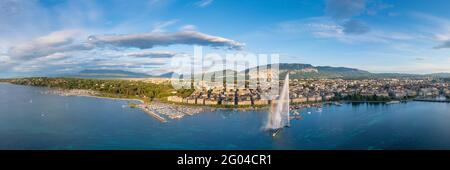 Vista aerea della città di Ginevra in Svizzera Foto Stock