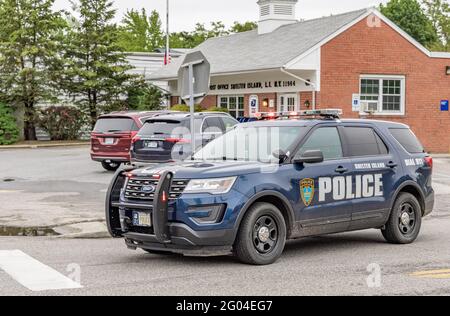 Un'auto di polizia dell'isola di Ford Shelter Foto Stock