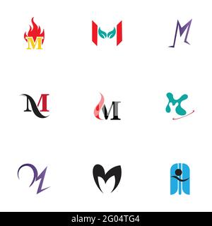 M Logo Set Template Vector icona design Illustrazione Vettoriale