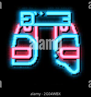 Illustrazione dell'icona della luce al neon del giubbotto di sicurezza Illustrazione Vettoriale