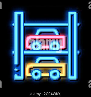 Illustrazione dell'icona del bagliore al neon per il parcheggio multi-Story Illustrazione Vettoriale