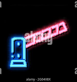 Illustrazione dell'icona di incandescenza al neon della barriera di parcheggio Illustrazione Vettoriale