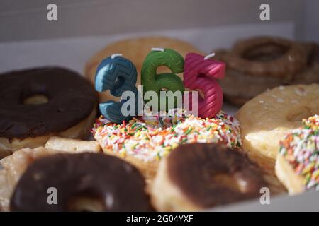 Los Angeles, California, USA, 31 maggio 2021. I membri della comunità locale hanno celebrato Latora Green oggi, registrando il 365° giorno consecutivo di protesta dopo aver appreso l’assassinio di George Floyd. Giorni dopo aver perso il suo lavoro di risorse umane a causa di COVID-19, Latora Green è diventato un noto organizzatore di comunità dopo aver protestato ogni giorno all'intersezione di Sepulveda e Ventura, senza giorni di distanza. Credit: Kit Karzen / Alamy News Foto Stock
