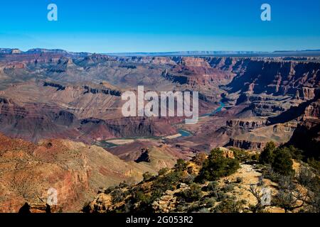 Vista sul deserto, South Rim, Grand Canyon National Park, Arizona Foto Stock