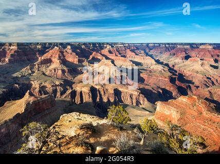 Ampie vedute del Grand Canyon da Powell Point, Grand Canyon National Park, Arizona Foto Stock