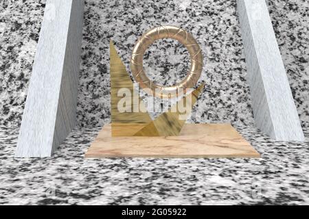 Un'immagine di sfondo astratta con forma geometrica 3d. Foto Stock