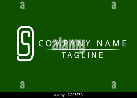 Icona Vector White Stlye S all'interno della graffetta, su sfondo verde scuro, adatta per il libro o il negozio stazionario Illustrazione Vettoriale