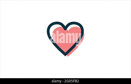 Logo del cuore icona del doodle del cuore, icona dell'illustrazione del vettore modello vettoriale Illustrazione Vettoriale