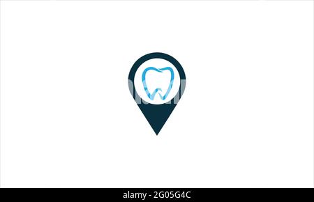 Immagine del logo dell'icona posizione clinica dentista Illustrazione Vettoriale