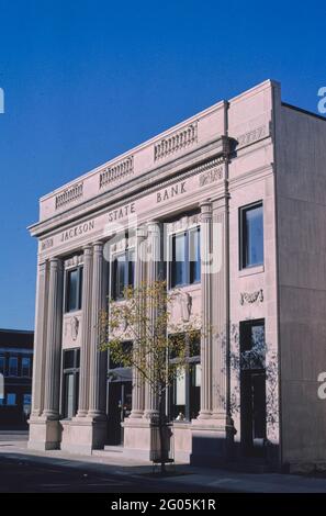 1980 Stati Uniti - Jackson state Bank, 2ndStreet, Jackson, Minnesota 1988 Foto Stock