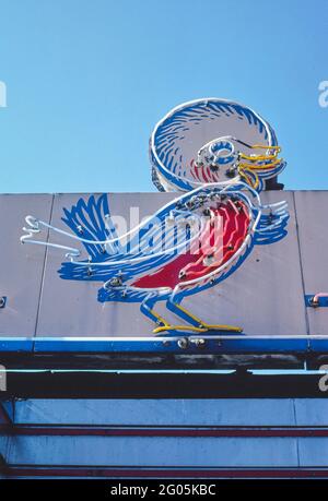 1980 Stati Uniti - Red Robin Diner Sign, Johnson City, New York 1988 Foto Stock