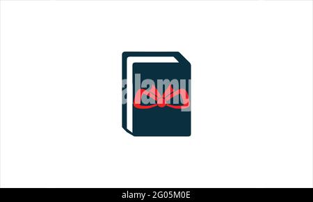 Icona del regalo del libro Logo disegno vettoriale simbolo dell'illustrazione Illustrazione Vettoriale