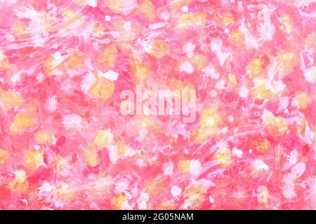 Sfondo di carta marmorizzata rossa giapponese, mescolamento inchiostro naturale, acquerello, suminagashi, arte astratta Foto Stock