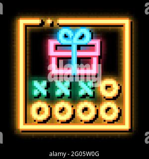 Numero necessario per ricevere l'illustrazione dell'icona Gift neon Glow Illustrazione Vettoriale