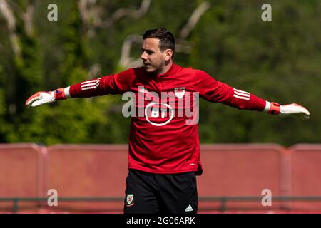 Hensol, Regno Unito. 1 giugno 2021. Il portiere del Galles Danny Ward durante l'allenamento al resort vale davanti al loro amico internazionale contro la Francia domani. Credit: Lewis Mitchell/Alamy Live News Foto Stock