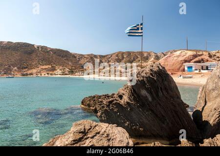 Agia Kiriaki Beach, Milos Island, Grecia, Milos, Cicladi, Grecia, Europa Foto Stock