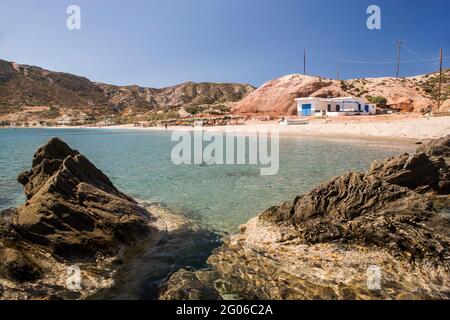 Agia Kiriaki Beach, Milos Island, Grecia, Milos, Cicladi, Grecia, Europa Foto Stock