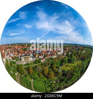 Veduta aerea di Rothenburg sul Tauber Foto Stock