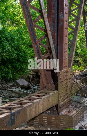 Trestle ponte di arrugginimento, Pennsylvania, USA Foto Stock