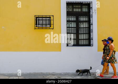 Scena di strada nel Centro Merida durante il Covid-19 Pandemic, Merida Messico Foto Stock