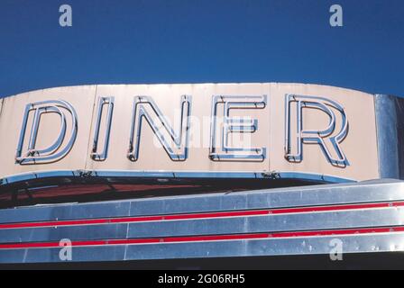 1980 Stati Uniti - Red Robin Diner Sign, Johnson City, New York 1988 Foto Stock