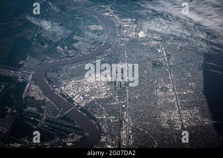 Veduta aerea di New Orleans, Louisiana, USA Foto Stock