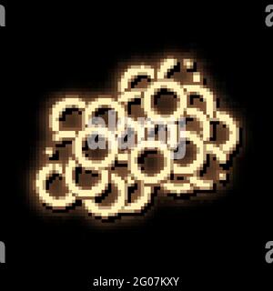 Uova di caviale fresche al neon bagliore icona illustrazione Illustrazione Vettoriale