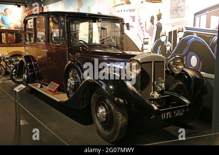 Queen Mary's Daimler Royal Limousine (1935), Coventry Transport Museum, Millennium Place, Coventry, West Midlands, Inghilterra, Gran Bretagna, Regno Unito, Europa Foto Stock