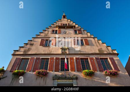 FRANCIA, BAS-RHIN (67), DAMBACH-LA-VILLE, PLACE DU MARCHE, MUNICIPIO (1547-1848) Foto Stock