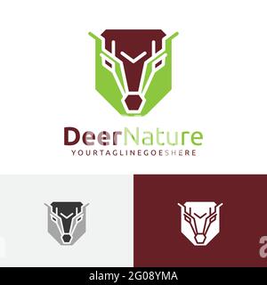 Deer Roe natura Abstract Animal Logo simbolo Illustrazione Vettoriale