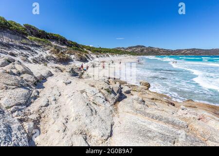 Spiaggia di Saleccia, Corsica, Francia Foto Stock