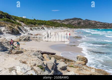 Spiaggia di Saleccia, Corsica, Francia Foto Stock