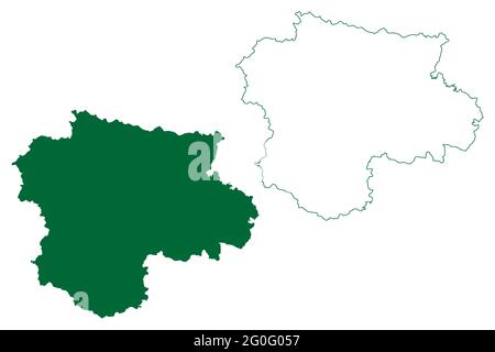 Illustrazione vettoriale del distretto di Satara (stato di Maharashtra, divisione di Pune, Repubblica dell'India), schizzo della mappa di Satara Illustrazione Vettoriale