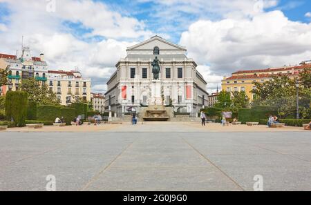 Centro di Madrid. Plaza de oriente e teatro Real. Viaggi Foto Stock