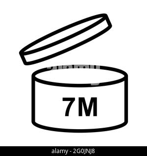 Icona cosmetica PAO aperta mese di validità. Illustrazione vettoriale isolata su sfondo bianco . Illustrazione Vettoriale