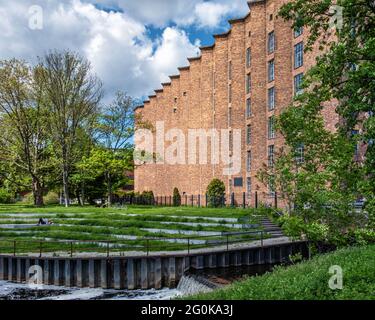 Scharnhorst Electrical Substation.Unusual industrial building between 1927-1929 designed by architect Hans Müller, Sellerstraße 16-26, Berlin Foto Stock