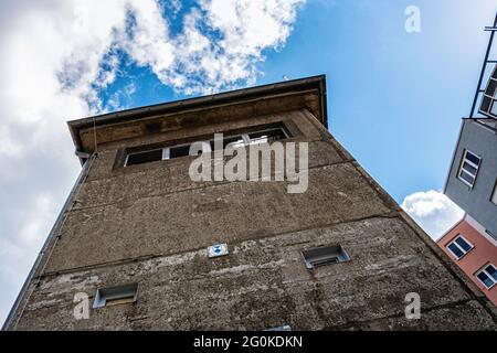 Berlino, Mitte, Günter Litfin Memorial in un ex posto di comando delle guardie di frontiera della RDT vicino al canale Berlin-Spandau. Foto Stock