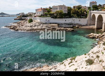 Tre stelle Michelin adornano il ristorante le Petit Nice di Gerard Passédat a Marsiglia. Foto Stock