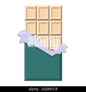 Bar a caramelle in stile piatto in confezione aperta con spazio per la copia di logo, menu, emblema, modello, web, adesivi, stampe Illustrazione Vettoriale