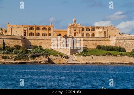 Fort Manoel sull'isola di Manoel a Gzira, Malta Foto Stock