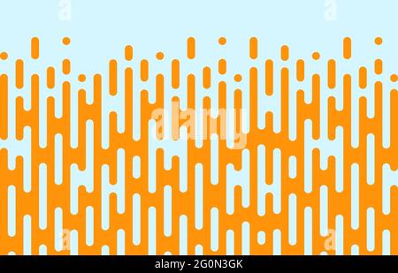 Stract pattern giallo senape linee arrotondate transizione mezzitoni. Su sfondo blu , strisce verticali arrotondate. Illustrazione di sfondo vettoriale. Illustrazione Vettoriale