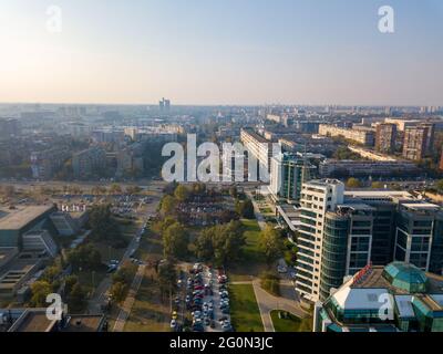 Veduta aerea del 21° blocco di Belgrado Foto Stock