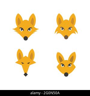 temi del logo fox in grassetto immagine vettoriale Illustrazione Vettoriale