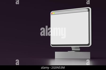 Rendering 3d Mini computer minimale per l'ufficio con spazio di copia bianco per il design creativo e mock-up. Foto Stock