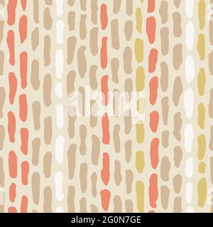 Vettoriale doodle strisce verticali ripetizione modello. Sfondo beige disegnato a mano senza cuciture. Per tessuti, involucri, inviti, biglietti, scrapbooking o sfondi. Illustrazione Vettoriale