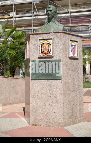 Monumento del calciatore spagnolo Juanito a Fuengirola, Malaga, Spagna. Foto Stock