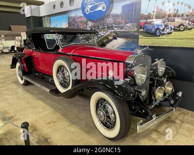 1931 Cadillac 452 mostra all'interno del San Diego Automotive Museum, Balboa Park, CA Foto Stock