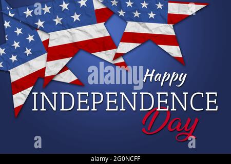 Illustrazione del 4 luglio degli Stati Uniti - Festa dell'Indipendenza. Illustrazione vettoriale dello sfondo dell'intestazione Foto Stock
