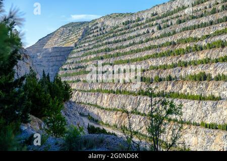 Vista aerea industriale della cava di estrazione di opencast Foto Stock